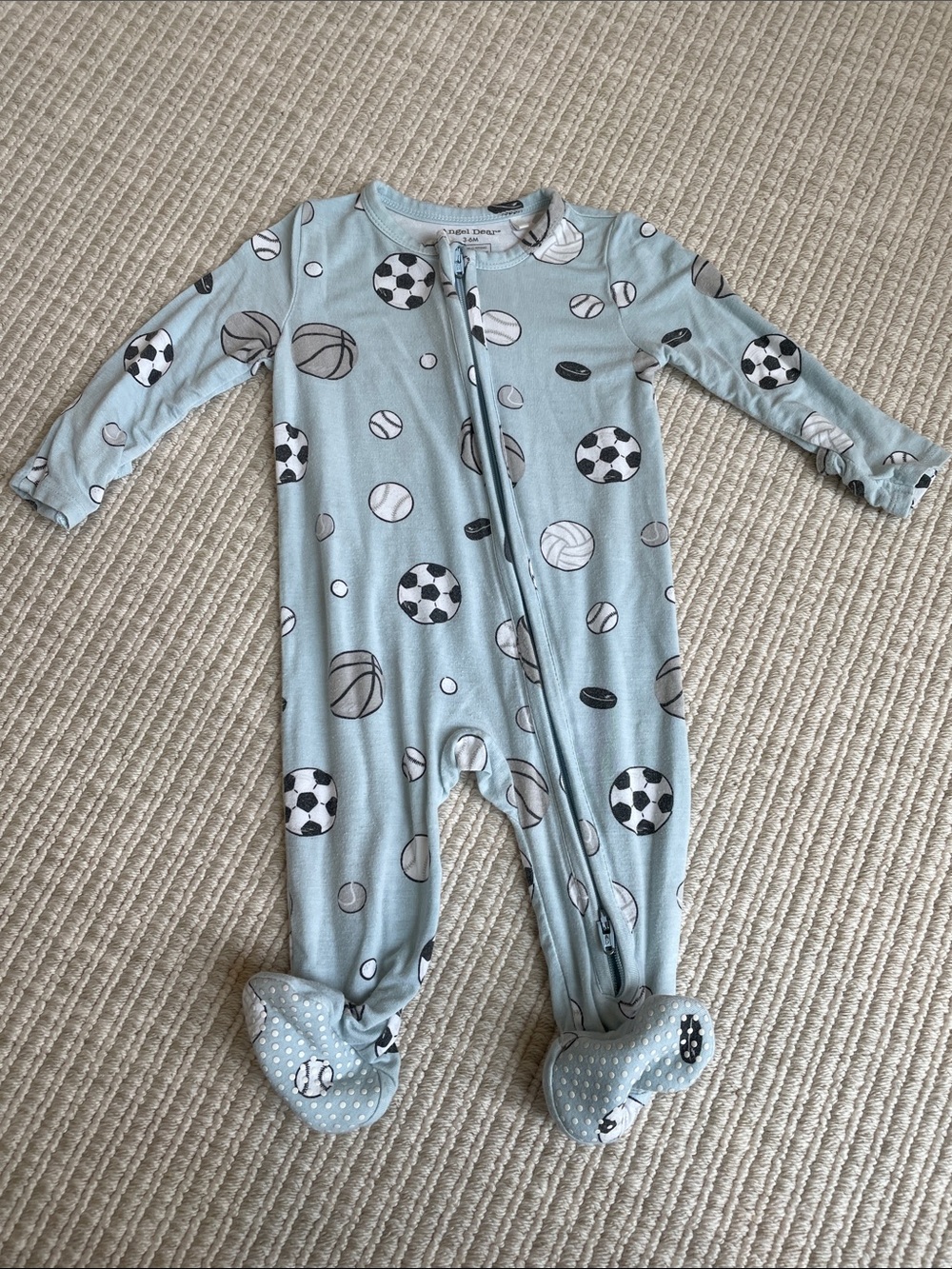 Angel Dear Light Blue Sports Ball Footed One-Piece